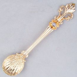 Creative Retro Pattern Alloy Stirring Dessert Spoon