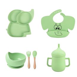 Children's Cartoon Elephant Silicone Tableware Set