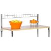 Metal Backers Rack with Storage Shelves and Solid Wood Cutting Board