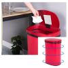 Red 13 Gallon Stainless Steel Motion Sensor Trash Can