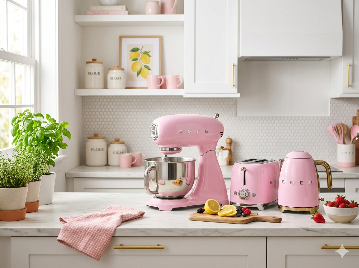 pink kitchen appliances