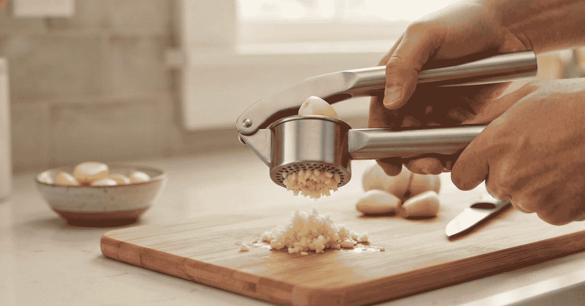 MännkKitchen Stainless Steel Garlic Press Easy Joy